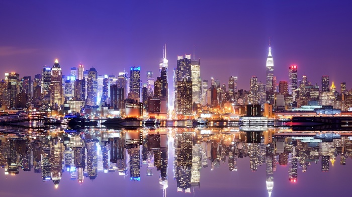 reflection, city, New York City