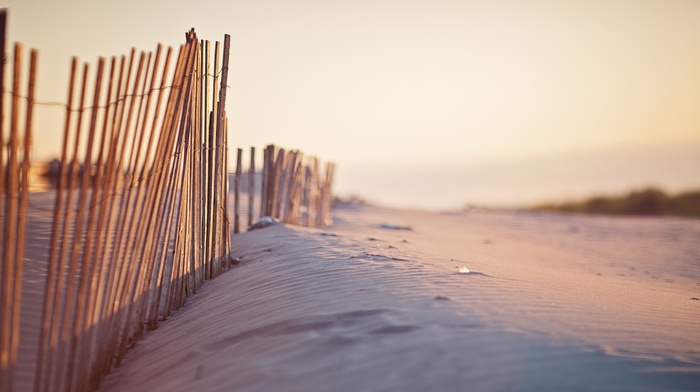 fence, sand, beach