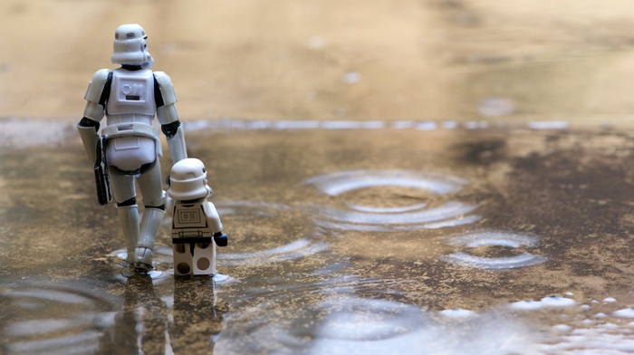 rain, Star Wars, pond, stormtrooper, LEGO