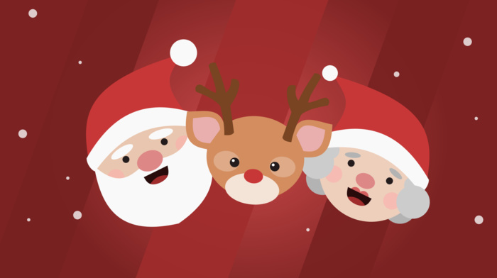 reindeer, minimalism, Christmas, Rudolph the Red, Nosed Reindeer, Santa Claus