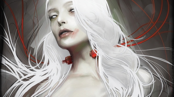 girl, dark, artwork