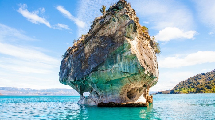 rock, sea, Chile, nature