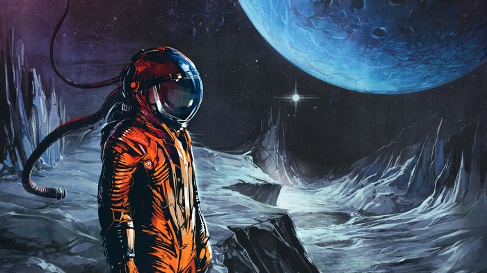 fantasy art, space suit, science fiction