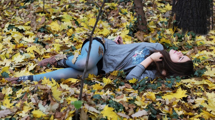 girl outdoors, forest