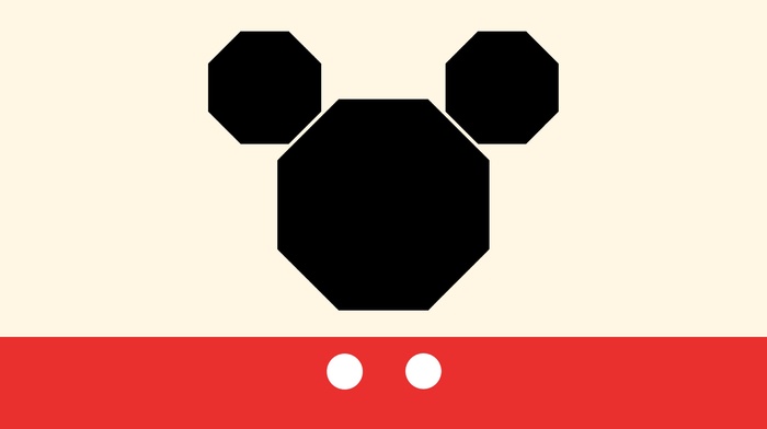 Mickey Mouse, minimalism, simple background, simple