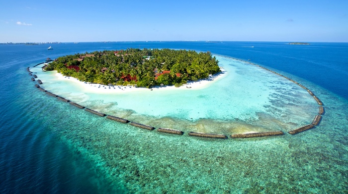 beach, landscape, Maldives