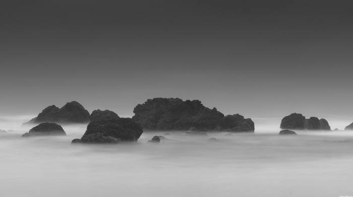 monochrome, mountain, mist, photography