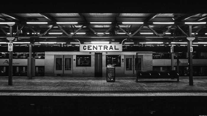 monochrome, photography, train, Sydney