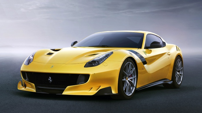 car, vehicle, yellow cars, Ferrari F12 TDF