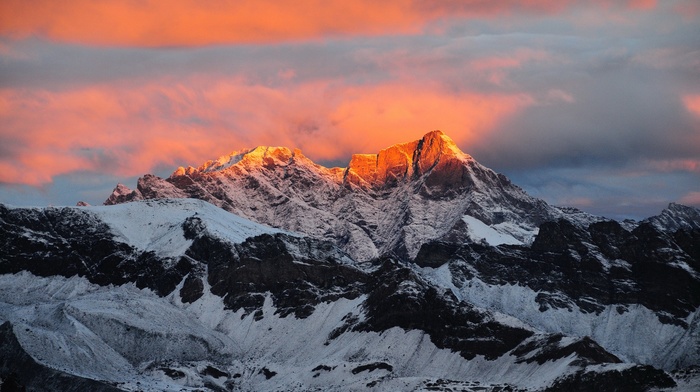 snow, mountain