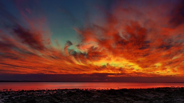 landscape, horizon, clouds