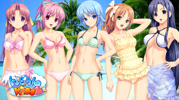 Tropical Kiss, Minazuki Izumi, Saotome Nagi, Aoi Matsuri, anime girls, visual novel, bikini, Hinata Hanabi, anime