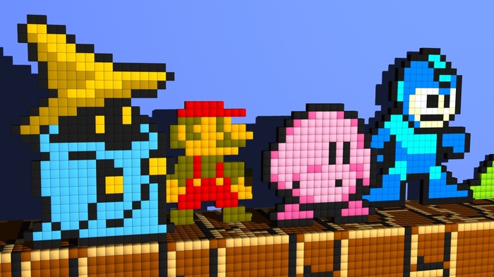 Super Mario, Mega Man, Kirby, Black Mage