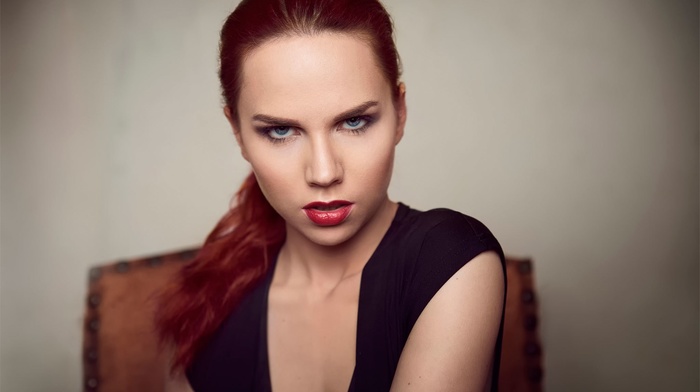 face, girl, redhead, model, portrait