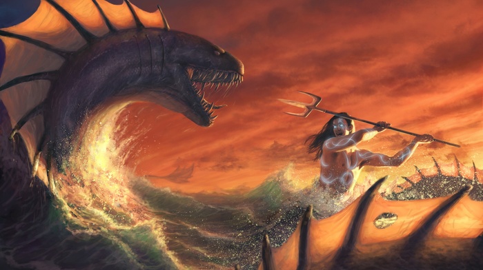 fantasy art, leviathan, artwork