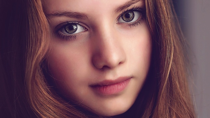 girl, face, closeup