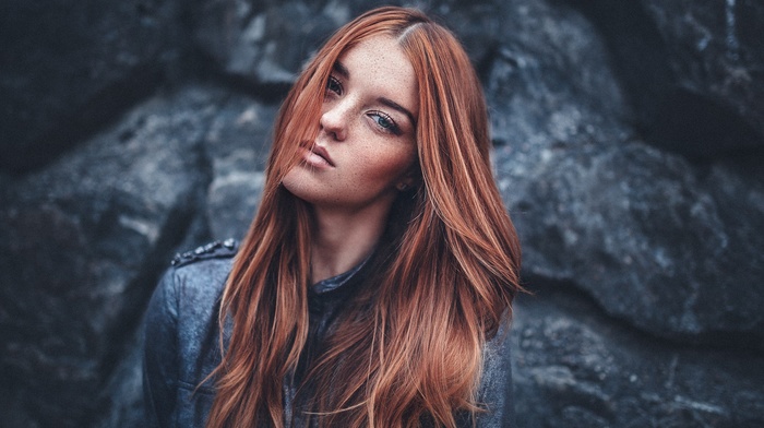girl, redhead, portrait, face