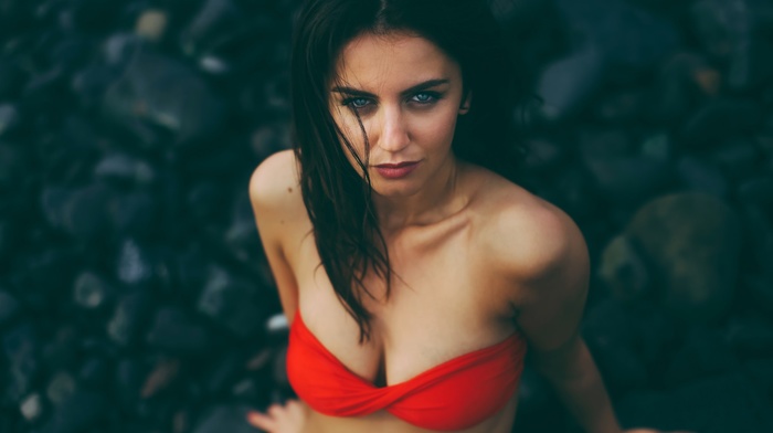 model, Aurela Skandaj, portrait, girl, bikini tops