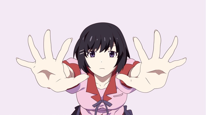 school uniform, monogatari series, anime, anime girls, hanekawa tsubasa