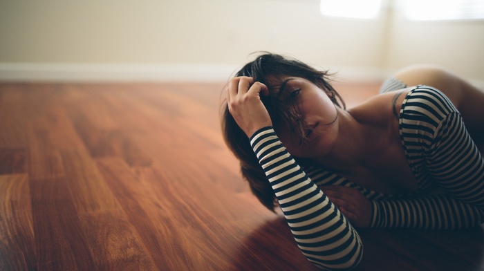 on the floor, model, girl