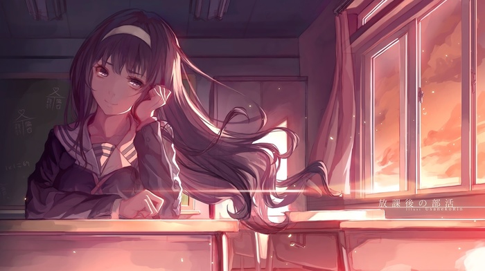 HD wallpaper: Anime, Girl, Classroom, School