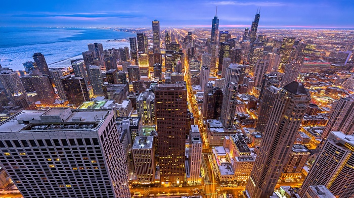 city, Chicago, winter