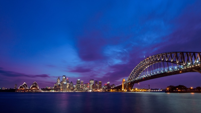 Sydney, bridge, sea, urban
