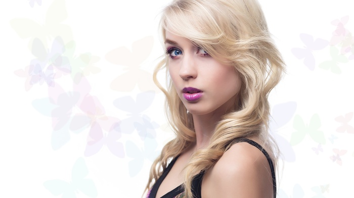 blonde, girl, portrait, face