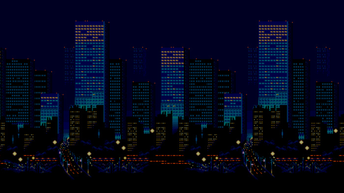 16, bit, city, pixel art, Streets of Rage, Sega