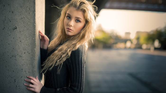 portrait, blonde, girl