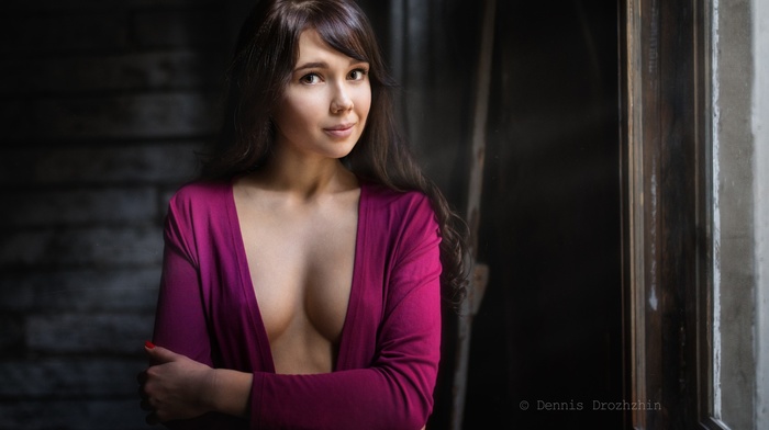 portrait, cleavage, girl, boobs