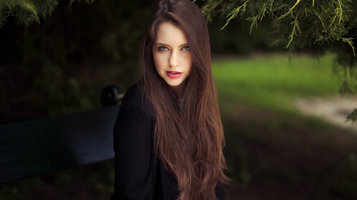 depth of field, girl, brunette