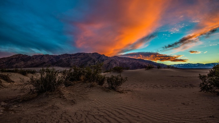 sand, landscape, clouds