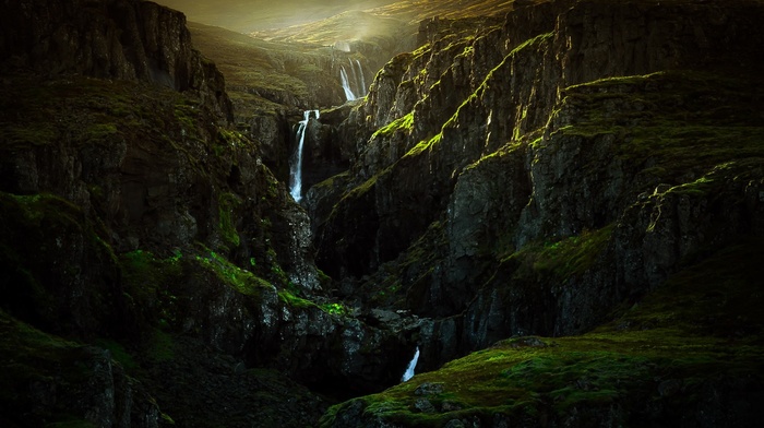 landscape, waterfall