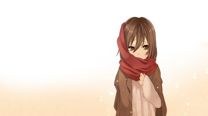 anime girls, Shingeki no Kyojin, scarf, Mikasa Ackerman