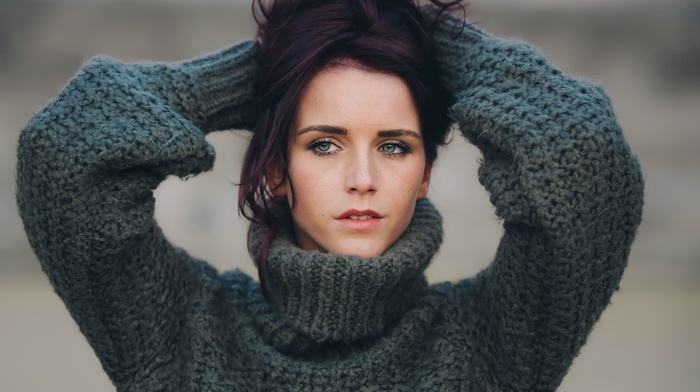 portrait, girl, looking away