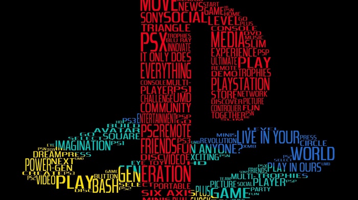 Play Station, video games, logo, digital art