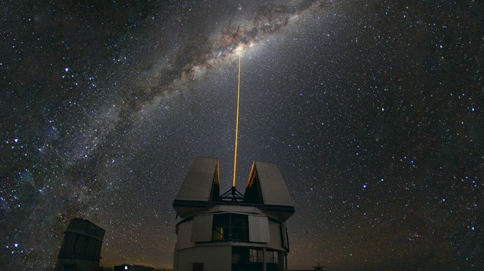 observatory, stars, laser, sky, universe, space