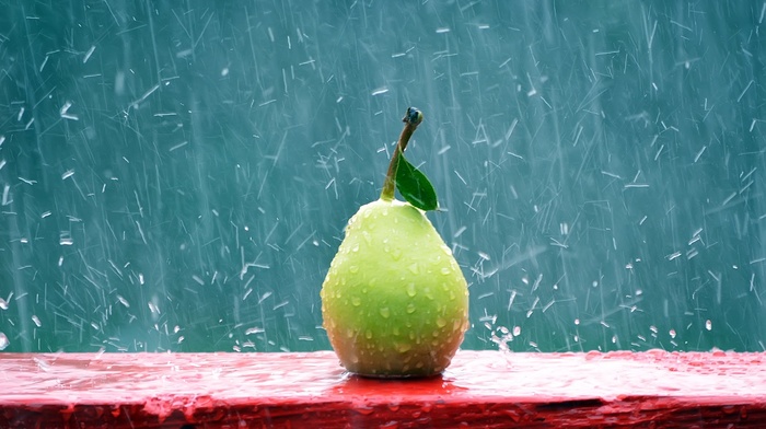 fruit, apples, rain
