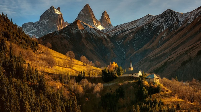 nature, landscape, Alps, mountain
