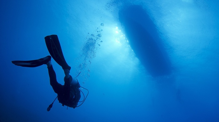 underwater, divers