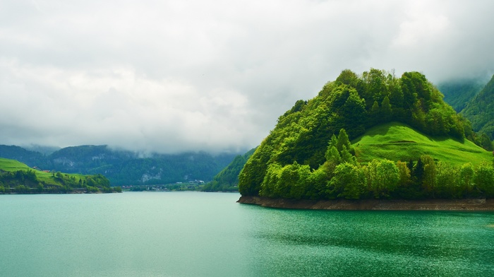 nature, clouds, island