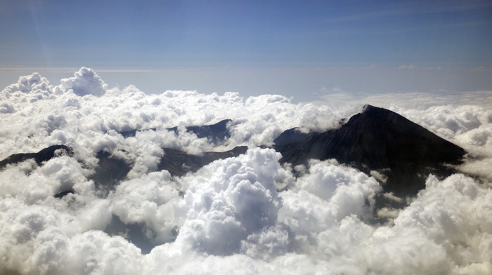 landscape, clouds, mountain