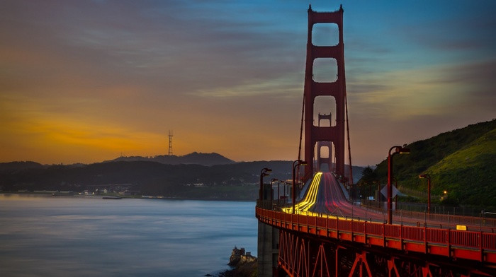 long exposure, golden gate bridge, San Francisco Bay, bridge