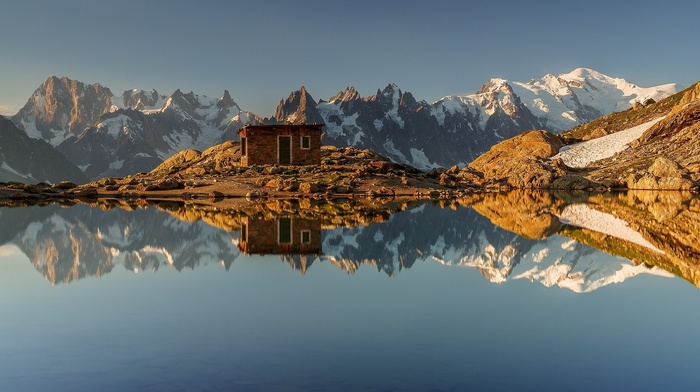 lake chamonix, lake, nature