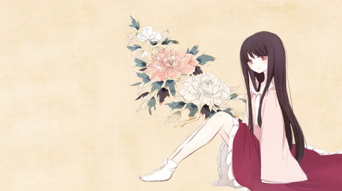 anime, anime girls, original characters, flowers