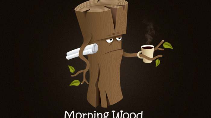 quote, log, morning, wood, coffee