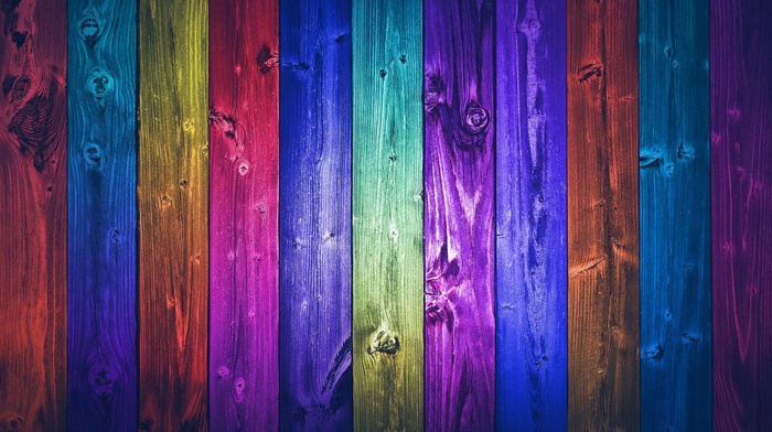 colorful, wood, fence