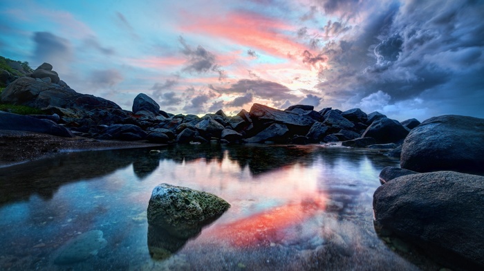 rock, water, nature