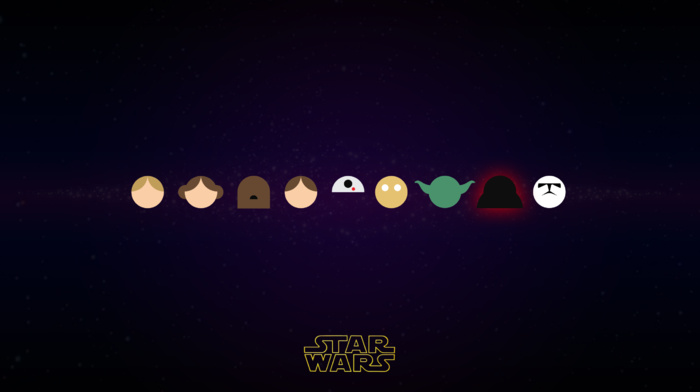 Darth Vader, Han Solo, Luke Skywalker, Princess Leia, R2, D2, Star Wars, yoda, Chewbacca, stormtrooper, minimalism, c, 3PO